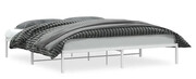 Białe minimalistyczne łóżko metalowe 200x200 cm - Tresto Edinos