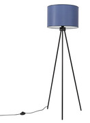 Granatowa lampa trójnóg z abażurem M160-Lawezo Lumes