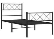 Czarne metalowe łóżko loftowe 80x200 cm - Espux Elior
