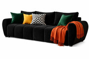 Czarna welurowa nowoczesna sofa rozkładana - Morvani Edinos