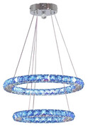 Podwójna kryształowa lampa wisząca LED sterowana pilotem - V074-Emarox Lumes