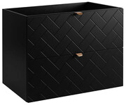 Czarna wisząca szafka umywalkowa z 2 szufladami 80 cm - Aploni 5X Edinos