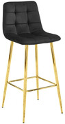 Czarny hoker metalowy glamour - Selon 3X Edinos