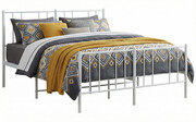 Białe metalowe łóżko w stylu loft 120x200 cm - Quzi Edinos
