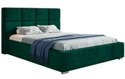 Tapicerowane łóżko małżeńskie 180x200 Campino 2X - 36 kolorów + materac lateksowy Contrix Rubber SX Elior