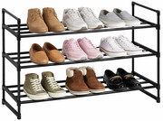 Czarna szafka na buty z 3 półkami - Skarlet Edinos