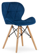 Granatowe krzesło tapicerowane do jadalni - Zeno 4X Elior