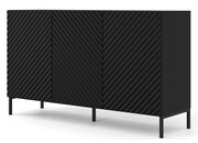 Komoda modern glamour czarny mat + czarne nóżki - Resa 3X Edinos