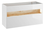 Szafka pod umywalkę biały połysk - Laures 2X 120 cm Edinos