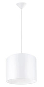 Biała lampa wisząca z okrągłym abażurem - A653-Elseva Lumes