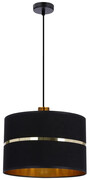 Lampa wisząca abażurowa w stylu glamour czarny + złoto - Z035-Gaspari Lumes
