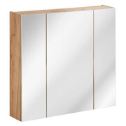 Podwieszana szafka łazienkowa z lustrem - Lunios 5X Dąb 80 cm Edinos