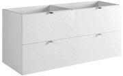 Biała podwójna szafka pod umywalkę 120 cm - Aploni 6X Edinos