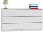 Biała komoda z 6 szufladami - Berta 120 cm Edinos