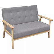 Jasnoszara sofa 2-osobowa - Sybis Edinos