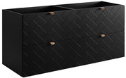 Czarna wisząca szafka łazienkowa pod 2 umywalki 120 cm - Aploni 6X Edinos