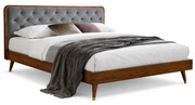 Podwójne łóżko w stylu retro orzech 160x200 - Etri Edinos