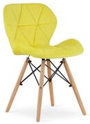 Żółte krzesło tapicerowane do kuchni - Zeno 4X Elior