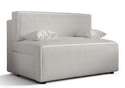 Biała sztruksowa sofa rozkładana z pojemnikiem - Lunarox 3X Edinos