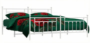 Białe metalowe łóżko małżeńskie 200x200 cm - Ringo Edinos