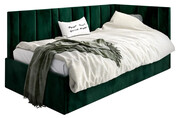 Zielone tapicerowane łóżko z oparciem Casini - 3 rozmiary 100x200cm Elior