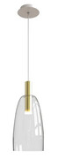 Złota lampa wisząca LED ze szklanym kloszem - V027-Olsa Lumes