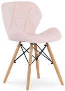 Różowe krzesło welurowe pikowane do stołu - Zeno 4X Elior