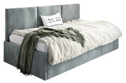 Szare tapicerowane łóżko z oparciem Sorento 4X - 3 rozmiary 120x200cm Elior