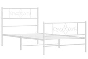 Białe metalowe łóżko rustykalne 90x200 cm - Gisel Elior