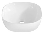 Biała kwadratowa umywalka ceramiczna na blat - Ravos 3X Edinos