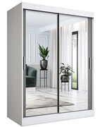 Szafa przesuwna z lustrem 150 cm biel + antracyt - Kukkin 4X Edinos