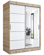 Szafa przesuwna 150 cm dąb sonoma + biały - Marmos 4X Edinos