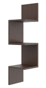 Narożna półka ścienna na książki w kolorze wenge - Flora 3X Edinos