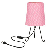 Różowa lampka stołowa z abażurem - D246-Kildi Lumes