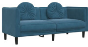 Sofa 2-osobowa z poduszkami niebieska - FINO 4X Edinos
