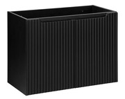 Czarna ryflowana szafka pod umywalkę - Dafo 10X 80 cm Edinos