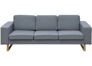 Jasnoszara 3-osobowa sofa - Drofas Edinos