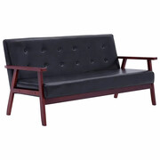 3-osobowa czarna sofa retro - Garner 3X Edinos
