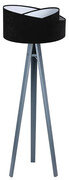 Czarno-antracytowa lampa stojąca drewniana - EXX251-Evitos Lumes