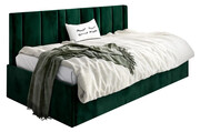 Zielone tapicerowane łóżko z oparciem Casini 4X - 3 rozmiary 120x200cm Elior