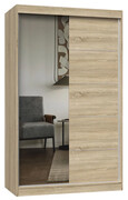 Garderoba dwudrzwiowa z lustrem 120 cm dąb sonoma - Stoflis 10X Edinos