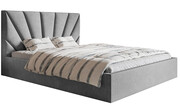 Jasnoszare tapicerowane łóżko 120x200 - Senti 2X + materac piankowy Contrix Visco Premium Elior