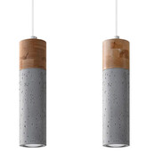 Drewniano-betonowa lampa wisząca tuby - S163-Arelio Lumes