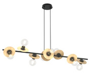 Nowoczesna lampa wisząca czarny + drewno - D160-Sereni Lumes