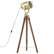 Brązowa lampa stojąca retro z drewna mango - EX191-Erfis Lumes