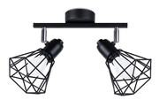 Czarny druciany plafon w stylu loft - A144-Vera Lumes