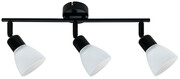 Trzypunktowa lampa sufitowa z regulowanymi kloszami czarny + biały - Z069-Hermina Lumes