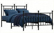 Czarne łózko małżeńskie w stylu loft 180x200cm - Ringo Edinos