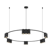 Okrągła czarna lampa wisząca reflektorowa - K407-Abea Lumes
