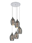 Srebrna szklana lampa wisząca - D147-Roli Lumes